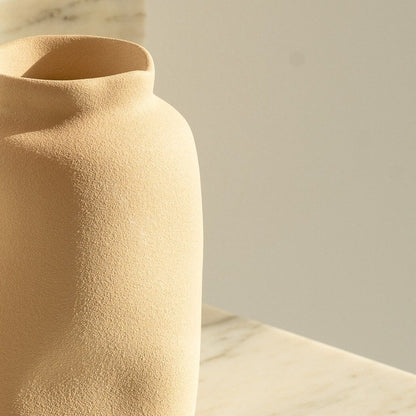 Vase en céramique texturée Dune beige - Grand format