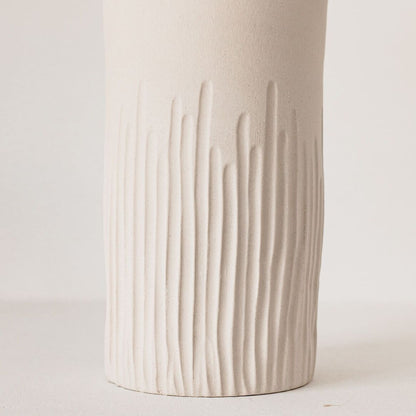 Vase en céramique Stripe crème