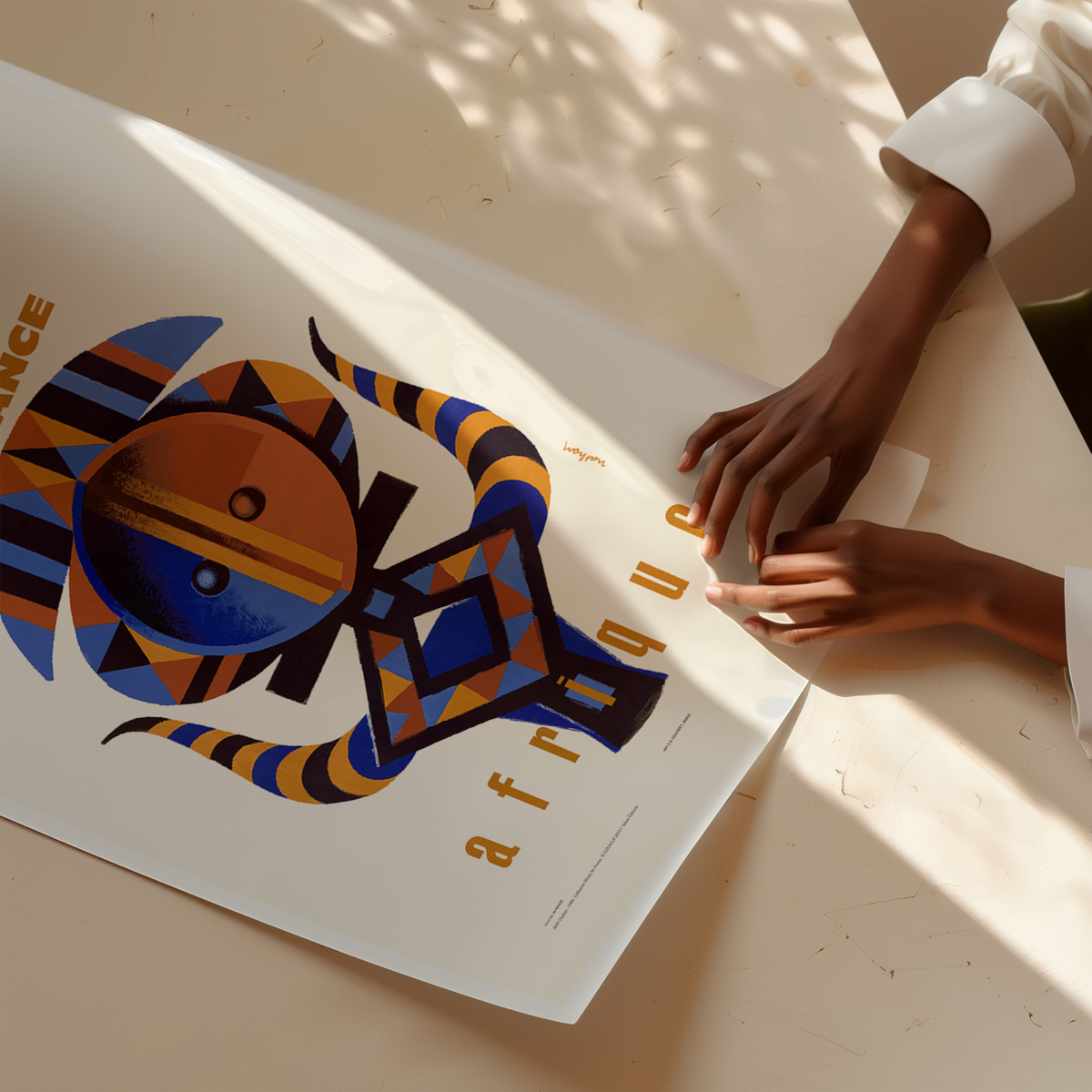 "Reproduction affiche vintage Air France Afrique (1962)"