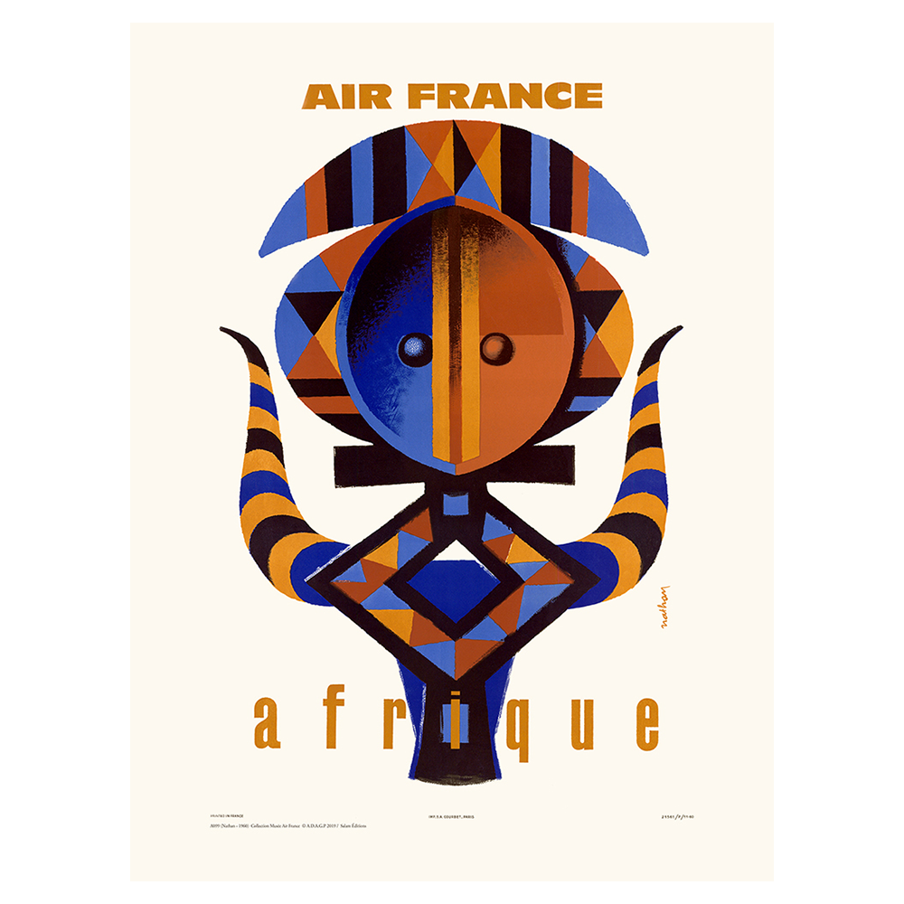 Reproduction affiche vintage Air France Afrique (1962)