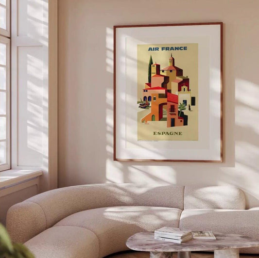 "Reproduction affiche Air France Espagne (1959)"