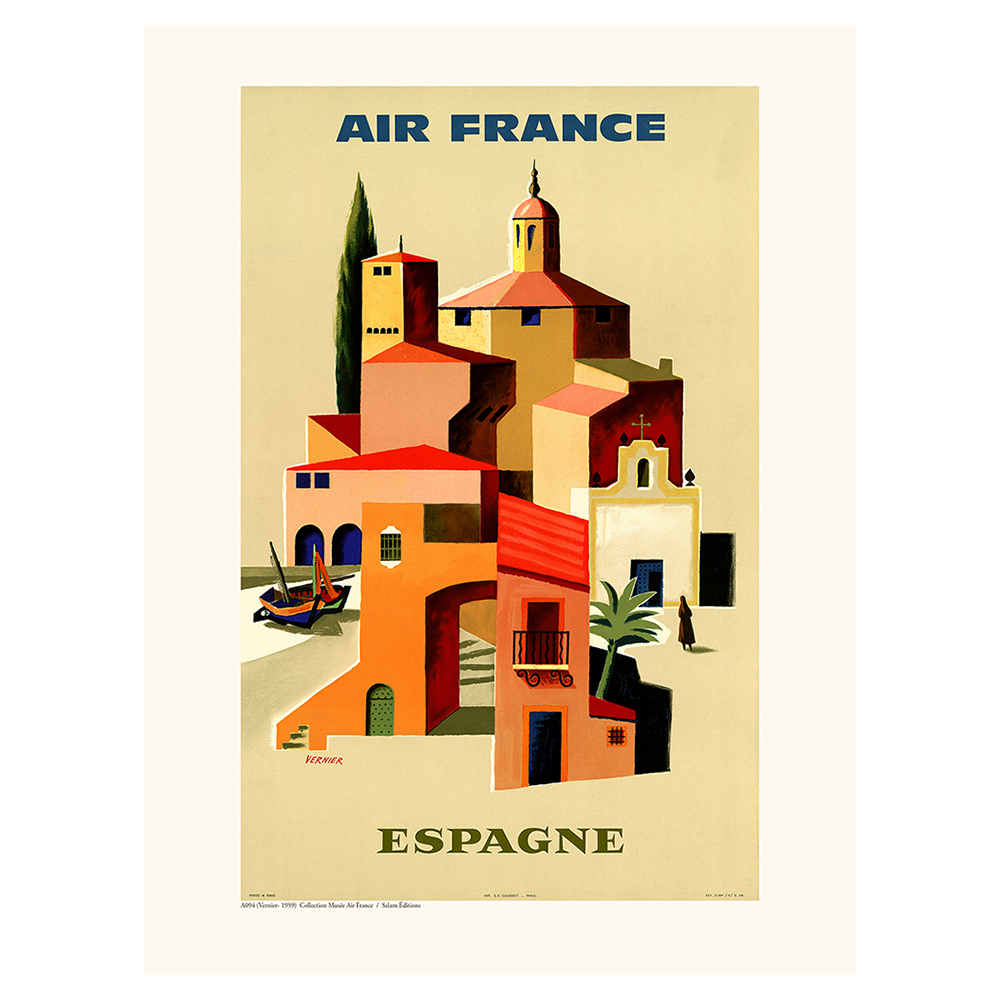 Reproduction affiche Air France Espagne (1959)