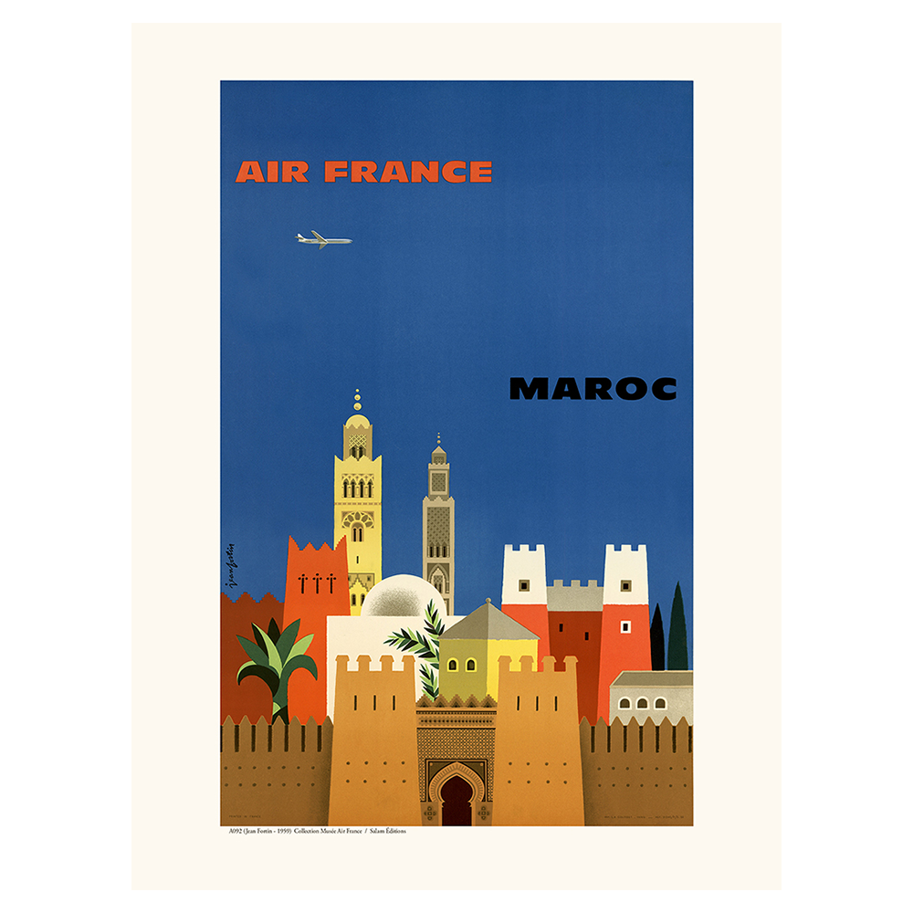 Reproduction affiche vintage Air France Maroc (1959)
