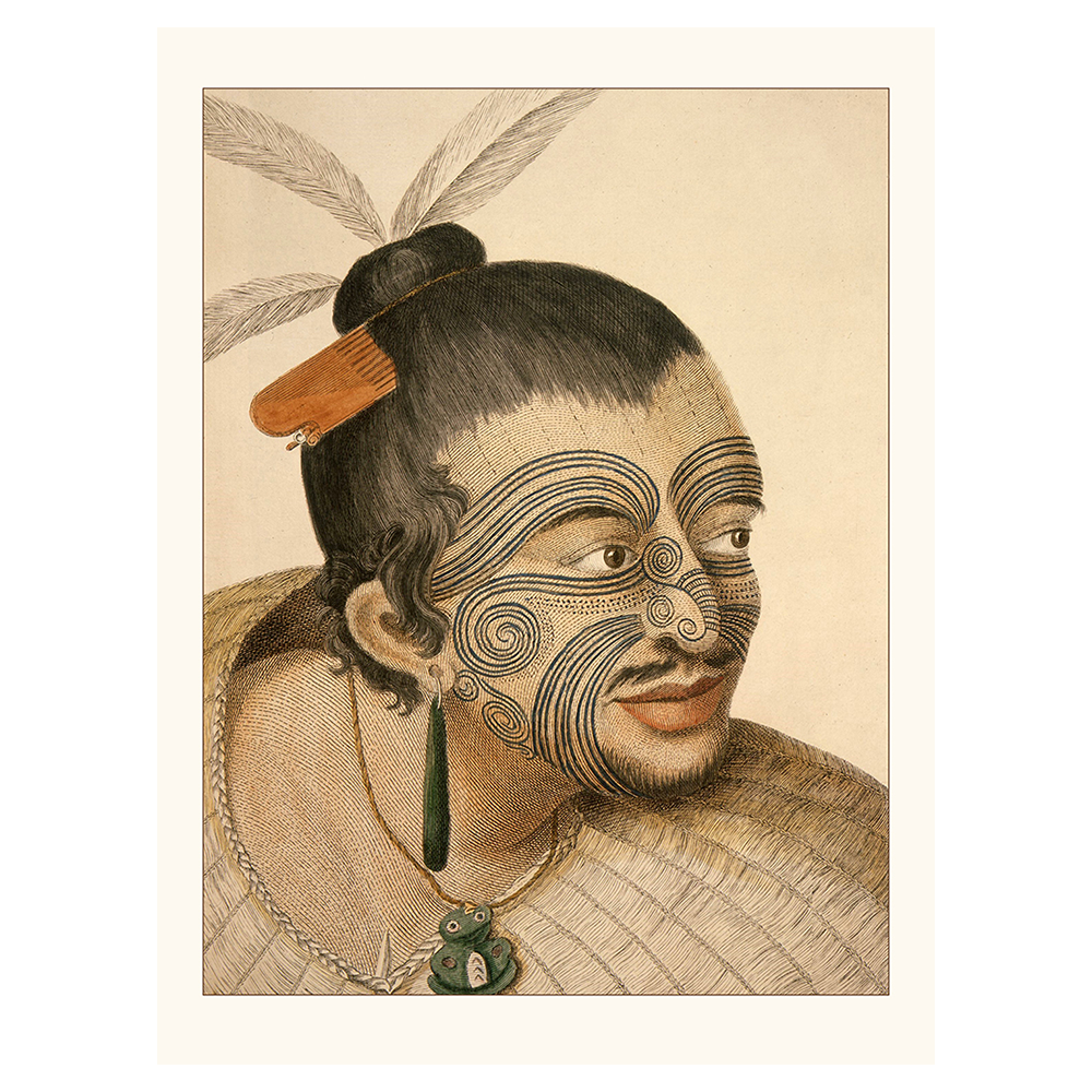 Reproduction lithographie "Chef Māori" par Thomas Chambers