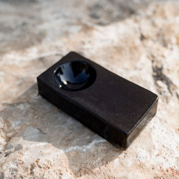 Coquetier minimaliste rectangulaire noir