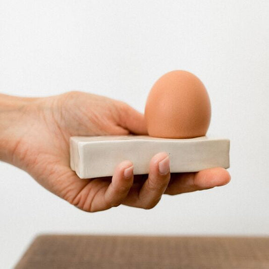"Coquetier rectangulaire minimaliste beige"