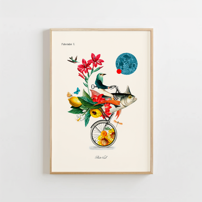 "Affiche surréaliste "Fahrräder I." par Beto Val"