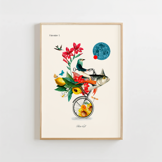"Affiche surréaliste "Fahrräder I." par Beto Val"