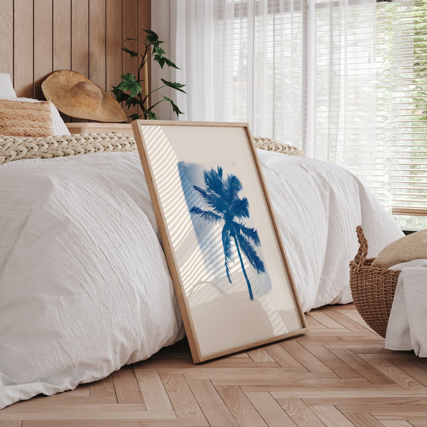 Affiche cyanotype "Palmier de Guadeloupe" par Audrey Coppens
