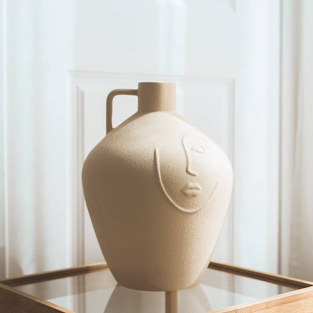 "Vase Amphore Beige Minimaliste"