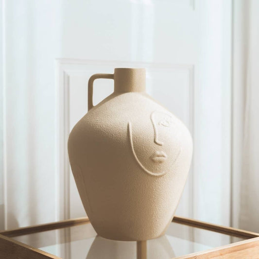 "Vase Amphore Beige Minimaliste"