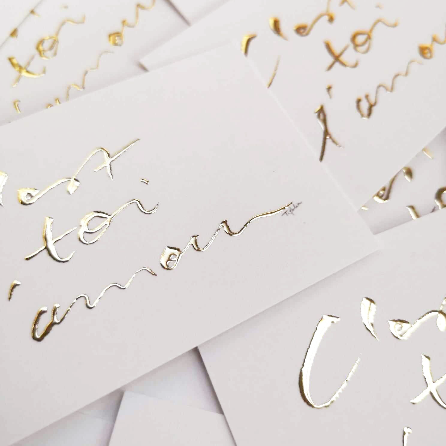 Mini carte "C'est toi l'amour" – Détails dorés